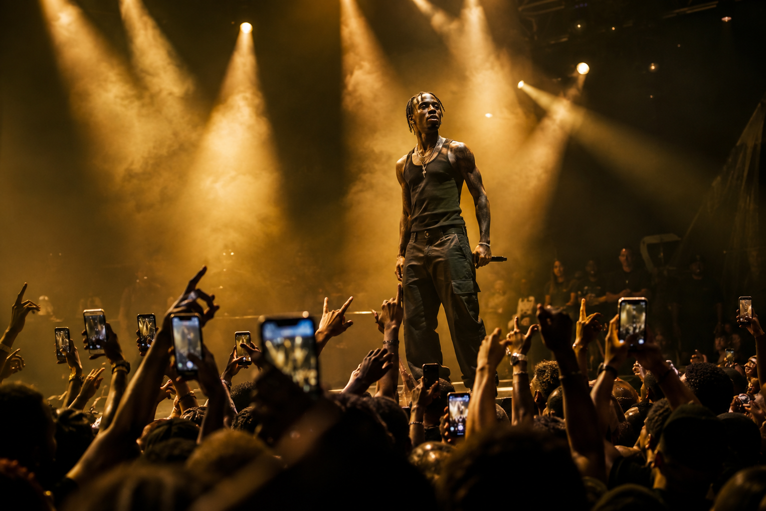 Independent artist commanding a packed live audience